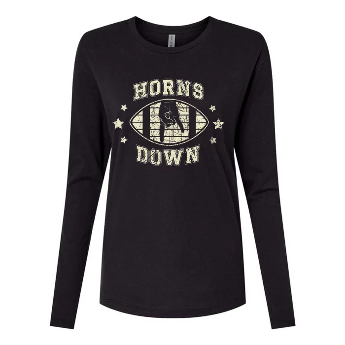 Horns Down Beat Texas Funny Tuck Fexas Womens Cotton Relaxed Long Sleeve T-Shirt