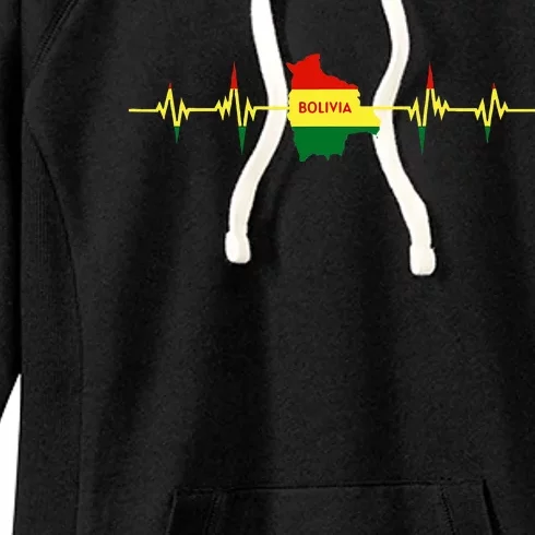 Heartbeat Design Bolivian Flag Bolivia Women's Fleece Hoodie