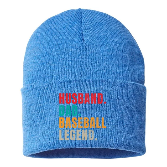 Husband Dad Baseball Legend Baseball Dad Meaningful Gift Sustainable Knit Beanie