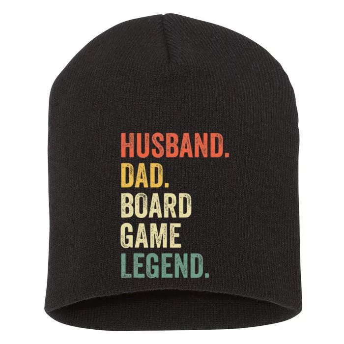 Husband Dad Board Game Night Legend Funny Father Vintage Short Acrylic Beanie