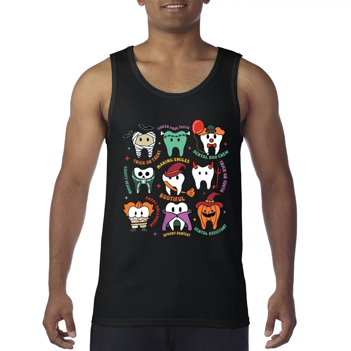 Halloween Dental Boo Crew Dentist Costume Teeth Women Tank Top