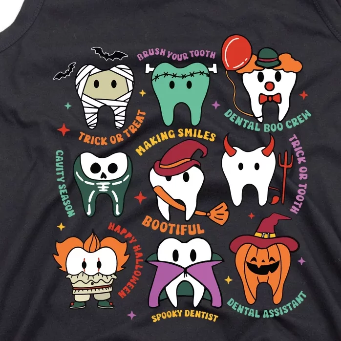 Halloween Dental Boo Crew Dentist Costume Teeth Women Tank Top