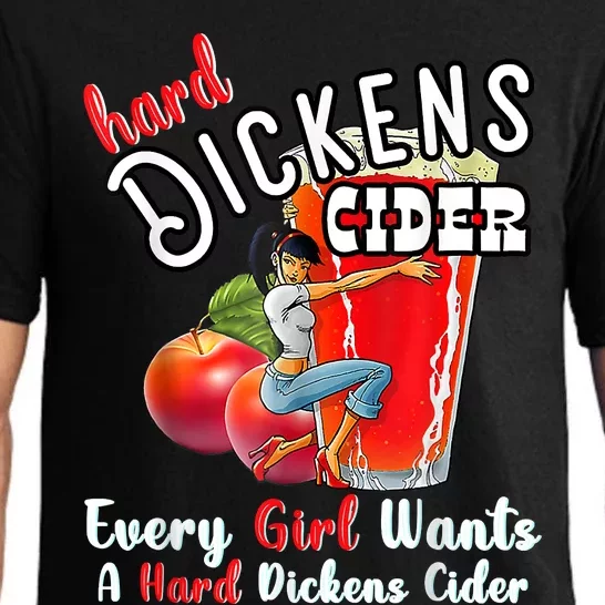 Hard Dickens Cider Funny Girl Whiskey And Beer Apple Humor Pajama Set