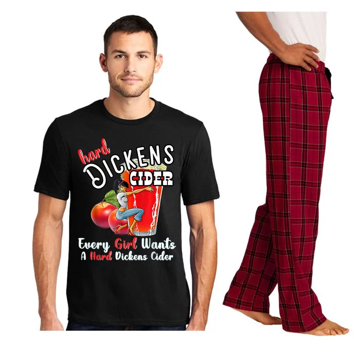 Hard Dickens Cider Funny Girl Whiskey And Beer Apple Humor Pajama Set