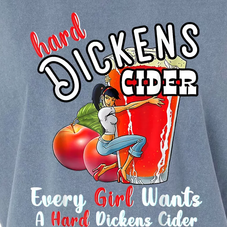 Hard Dickens Cider Funny Girl Whiskey And Beer Apple Humor Garment-Dyed Women's Muscle Tee