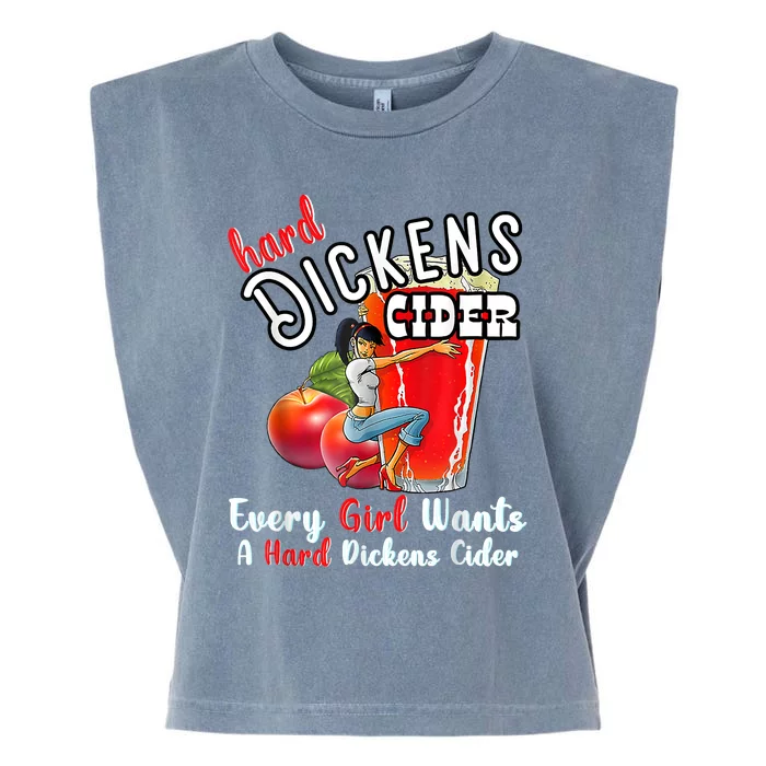 Hard Dickens Cider Funny Girl Whiskey And Beer Apple Humor Garment-Dyed Women's Muscle Tee