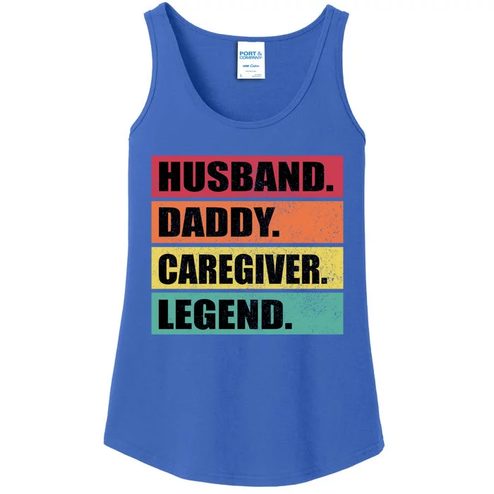 Husband Daddy Caregiver Legend Retro Fathers Day Gift Ladies Essential Tank