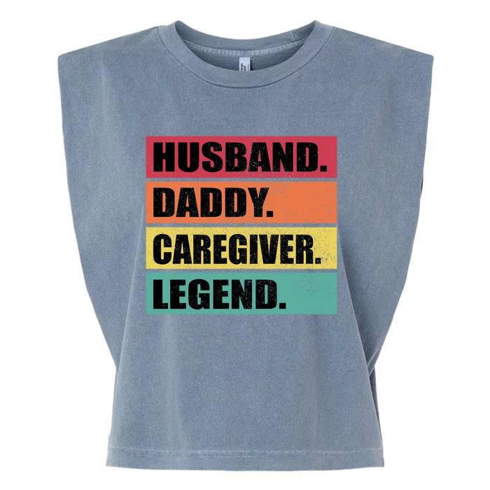 Husband Daddy Caregiver Legend Retro Fathers Day Gift Garment-Dyed Women's Muscle Tee