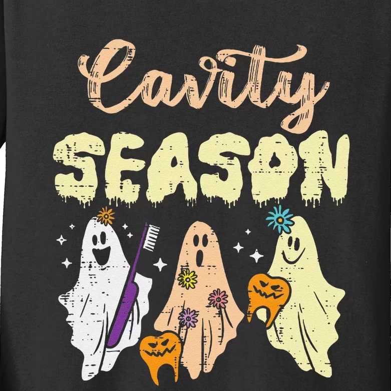 Halloween Dentist Cavity Season Dental Costume Gift Kids Long Sleeve Shirt