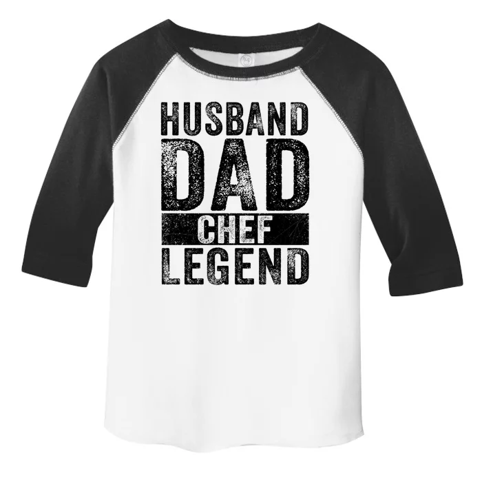 Husband Dad Chef Legend Cooking Fathers Day Distressed Gift Toddler Fine Jersey T-Shirt