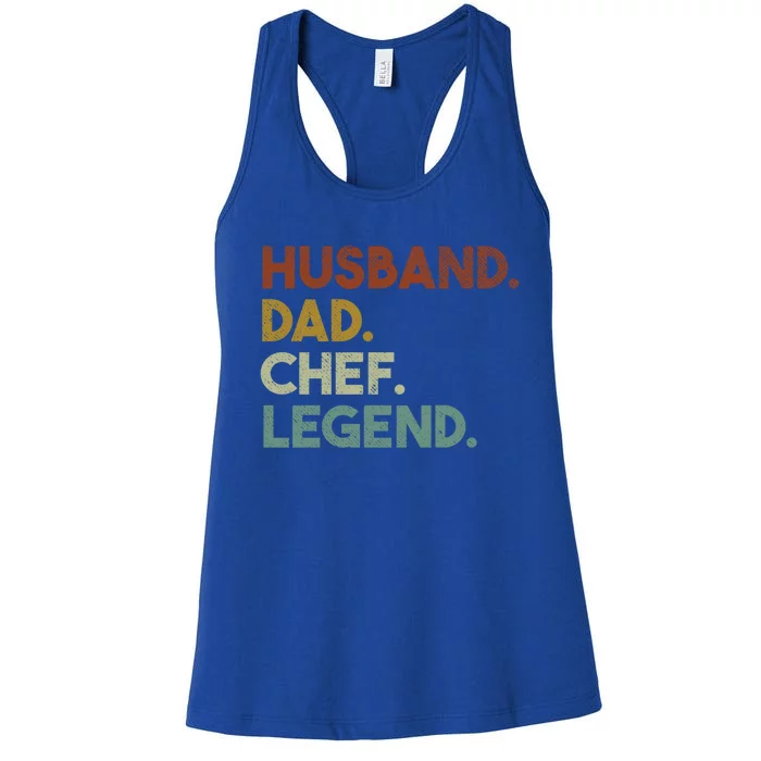 Husband Dad Chef Legend Vintage Cook Dad Gift Women's Racerback Tank