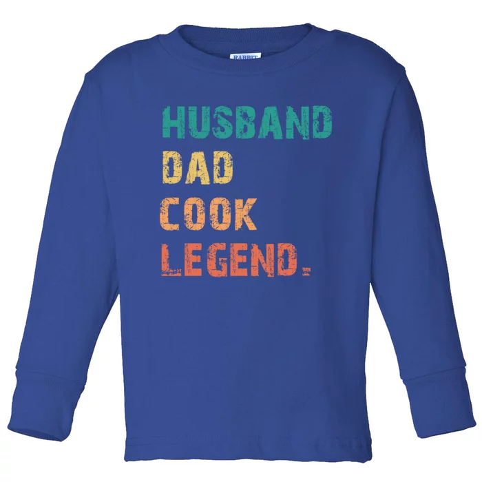 Husband Dad Cook Legend Vintage Retro Best Papa Cool Gift Toddler Long Sleeve Shirt