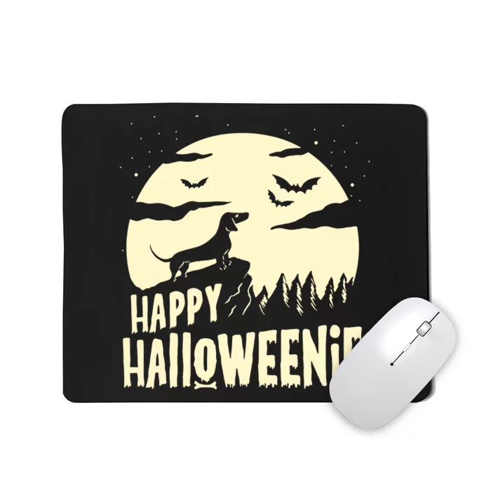 Halloween Dachshund Costume Dog Weiner Dog Moon Halloweenie Mousepad