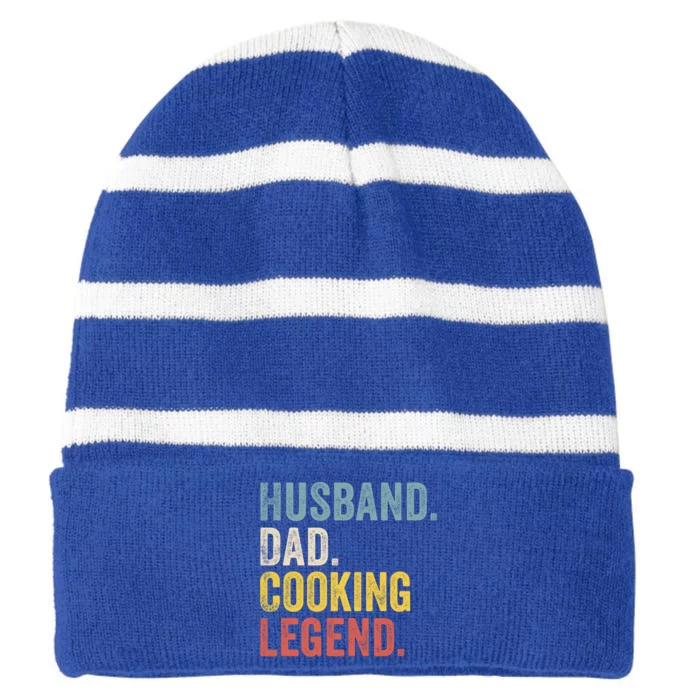 Husband Dad Cooking Legend Gift Striped Beanie with Solid Band