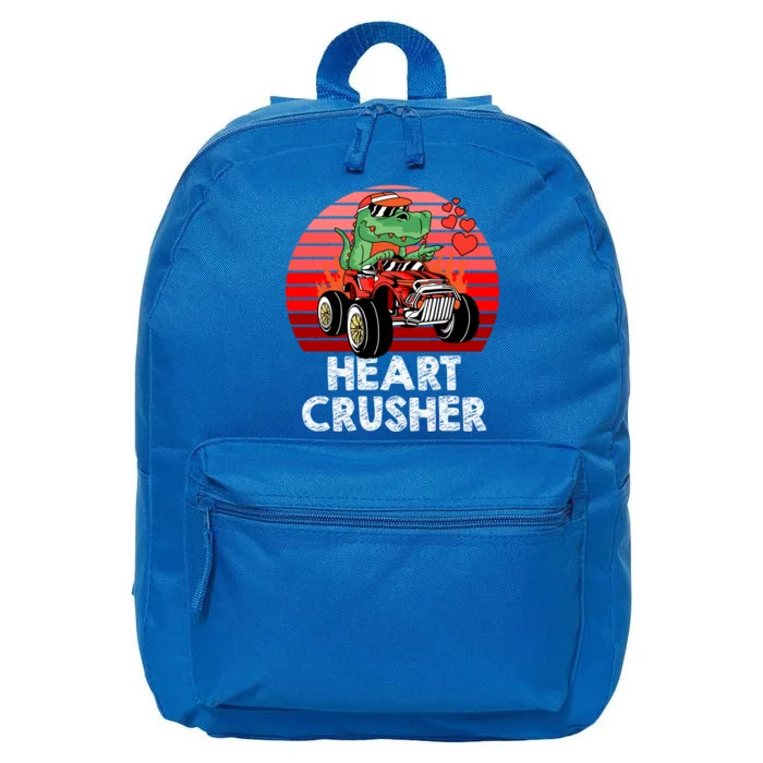 Heart Dinosaur Crusher Valentines Day Tmeaningful Giftrex Riding Car Gift 16 in Basic Backpack