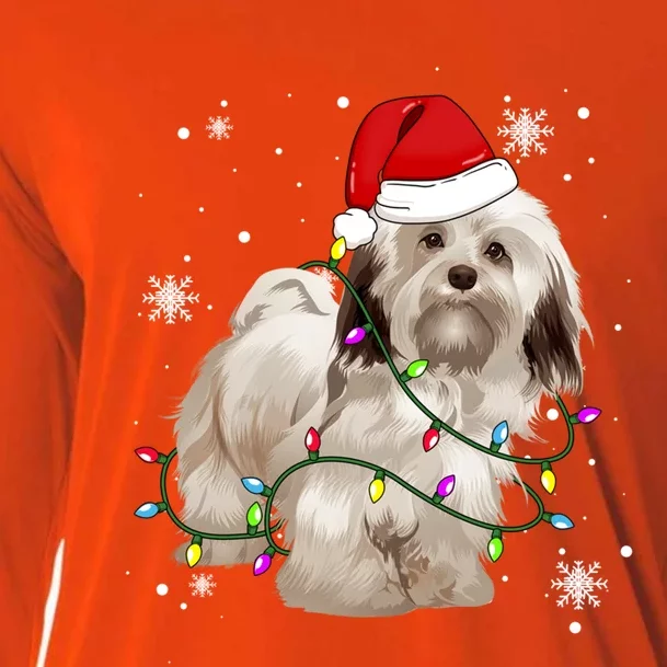 Havanese Dog Christmas Light Christmas Dog Santa Hat Lover Cute Gift Cooling Performance Long Sleeve Crew