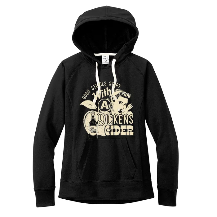 Hard Dickens Cider Whiskey And Beer Apple Humor Women's Fleece Hoodie