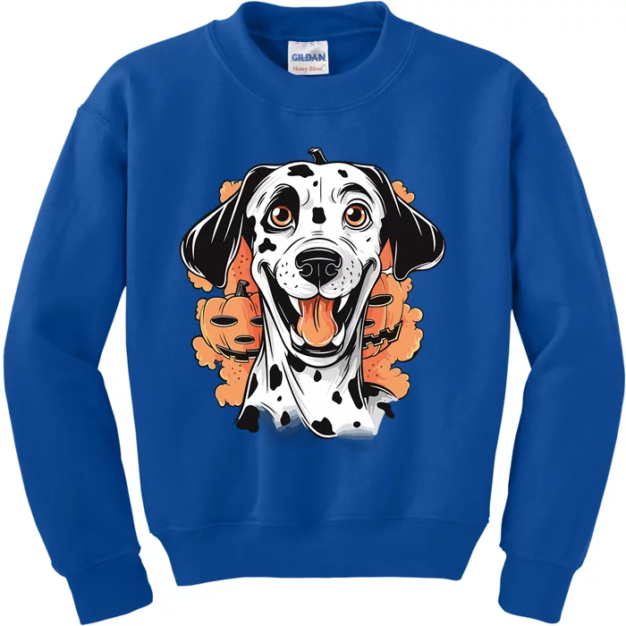 Halloween Dog Costume Design Scary Dalmatian Meaningful Gift Kids Sweatshirt