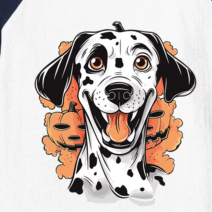 Halloween Dog Costume Design Scary Dalmatian Meaningful Gift Baseball Sleeve Shirt