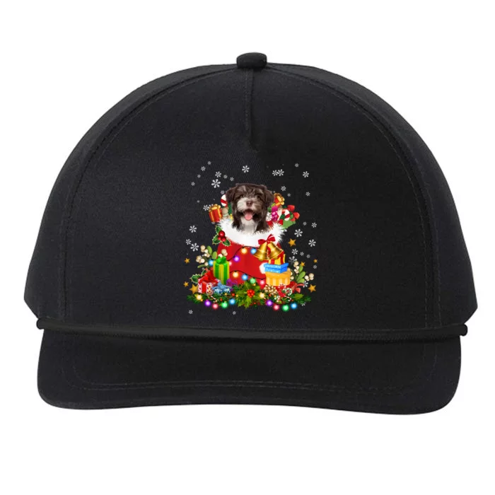 Havanese Dog Christmas Tree Lights Pajamas Xmas Matching Great Gift Snapback Five-Panel Rope Hat