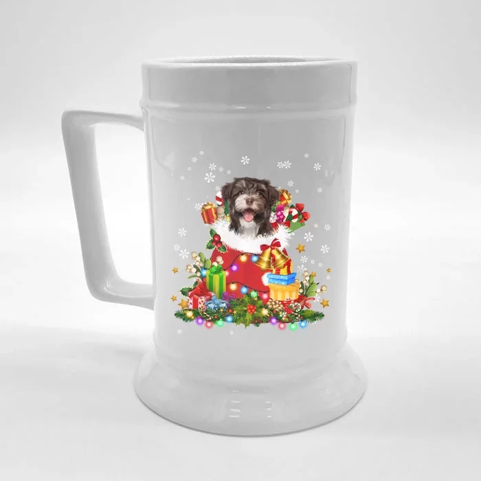 Havanese Dog Christmas Tree Lights Pajamas Xmas Matching Great Gift Front & Back Beer Stein