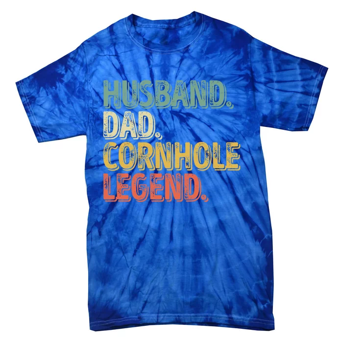 Husband Dad Cornhole Legend Gift Funny Fathers Day Great Gift Tie-Dye T-Shirt