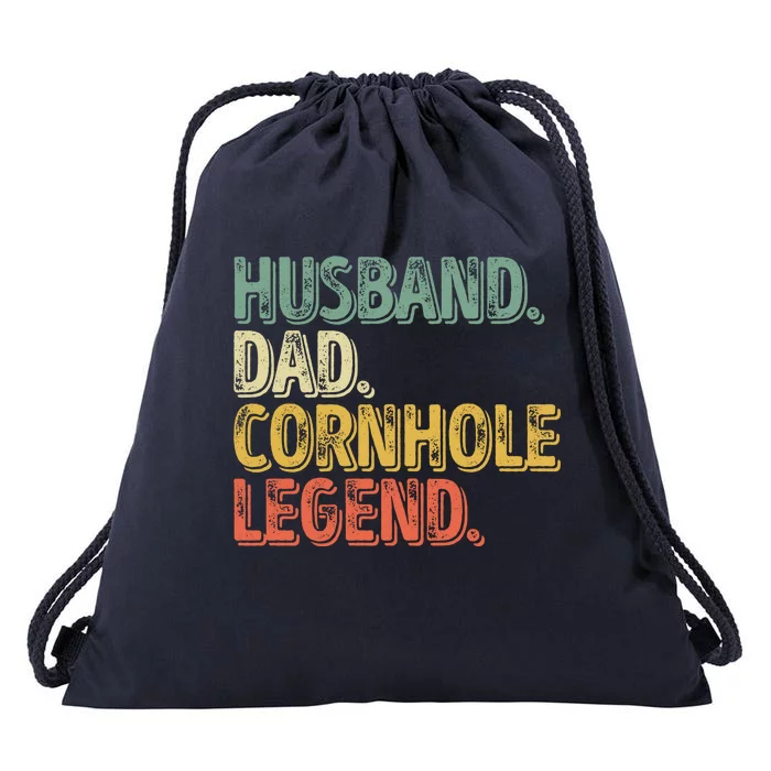 Husband Dad Cornhole Legend Gift Funny Fathers Day Great Gift Drawstring Bag