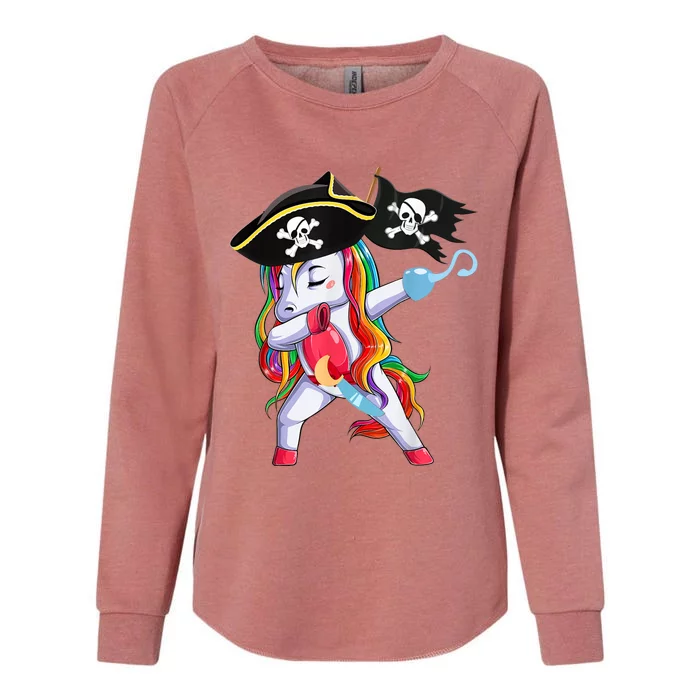 Halloween Dabbing Cute Pirate Unicorn Womens California Wash Sweatshirt