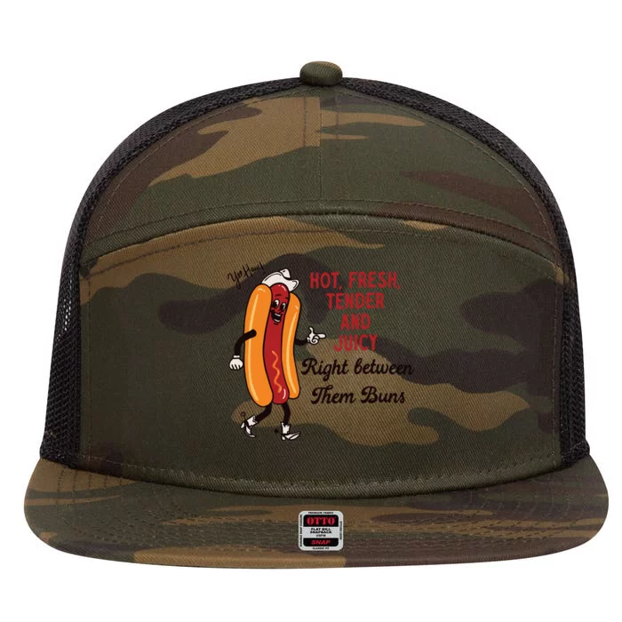 Hot Dog Cowboy 7 Panel Mesh Trucker Snapback Hat