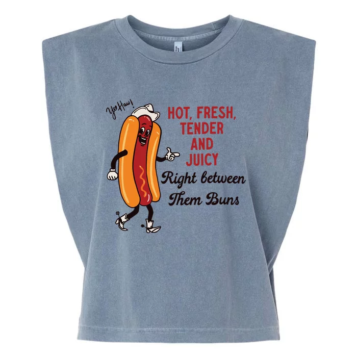 Hot Dog Cowboy Garment-Dyed Women's Muscle Tee