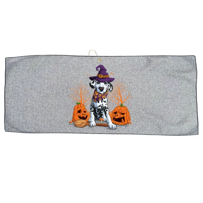 Halloween Dalmatian Costume Pumpkin Dog Dalmatian Owner Gift Large Microfiber Waffle Golf Towel