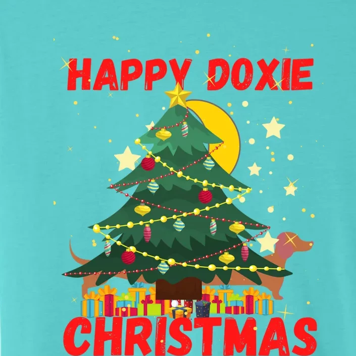 Happy Doxie Christmas Dachound Lovers Holiday Celebrations Cool Gift ChromaSoft Performance T-Shirt