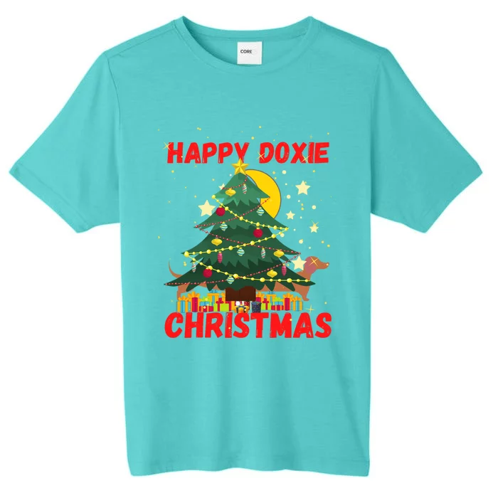 Happy Doxie Christmas Dachound Lovers Holiday Celebrations Cool Gift ChromaSoft Performance T-Shirt