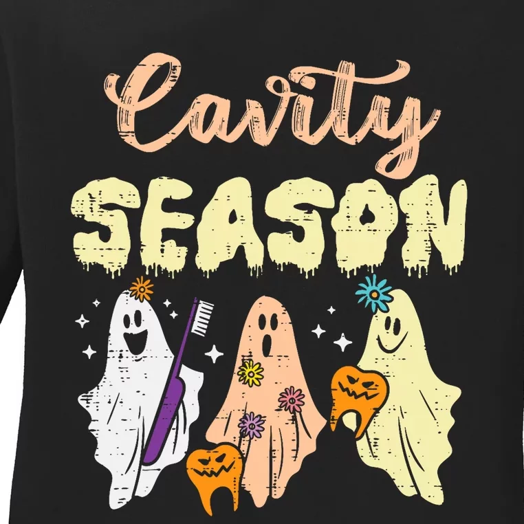 Halloween Dentist Cavity Season Dental Costume Ladies Long Sleeve Shirt