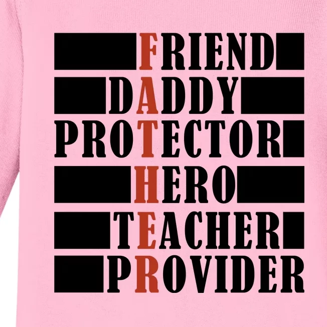 Hero Daddy Celebrating FatherS Day Baby Long Sleeve Bodysuit