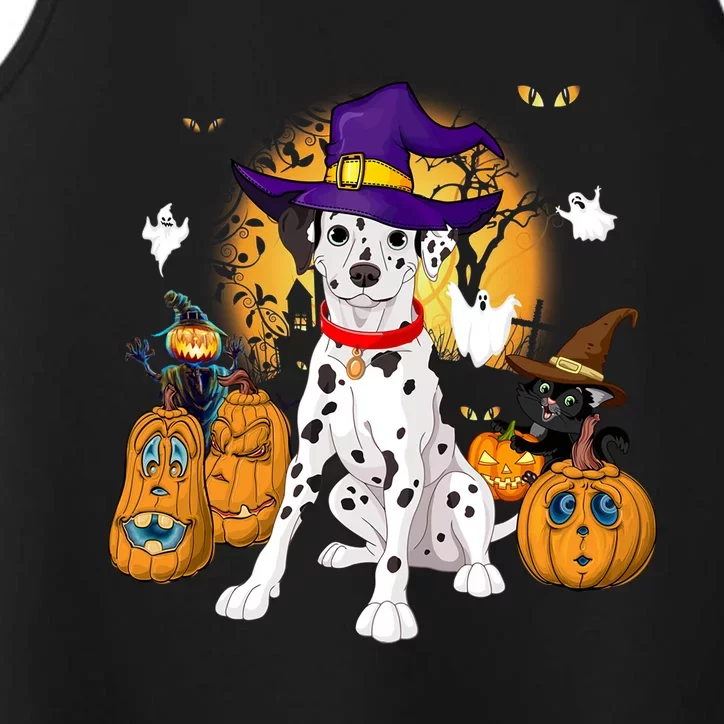 Halloween Dalmatian Costume Pumpkin Dog Dalmatian Owner Meaningful Gift Performance Tank