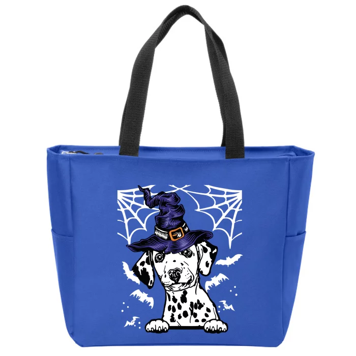 Halloween Dog Costume Design Spooky Dalmatian Gift Zip Tote Bag