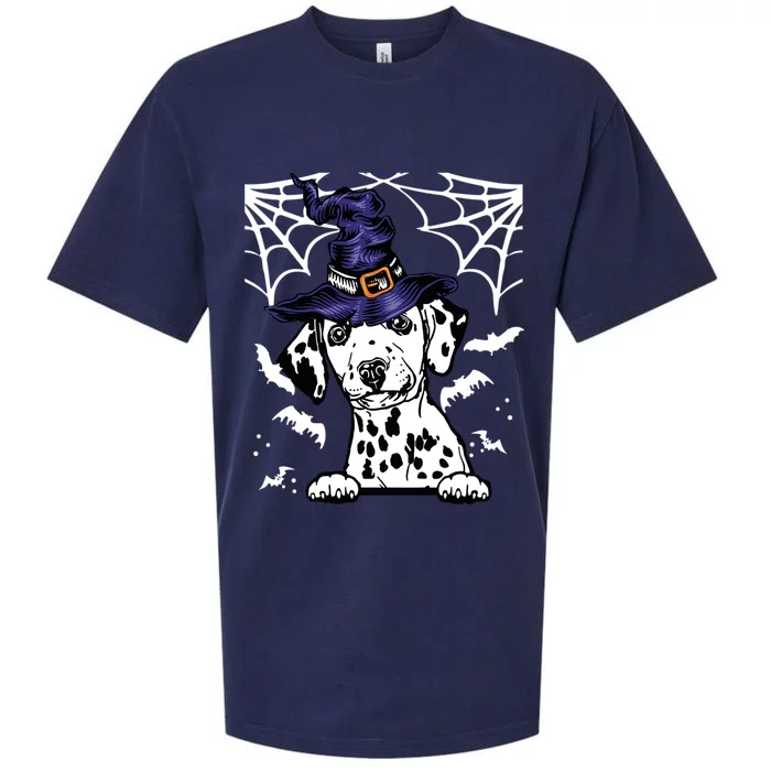 Halloween Dog Costume Design Spooky Dalmatian Gift Sueded Cloud Jersey T-Shirt