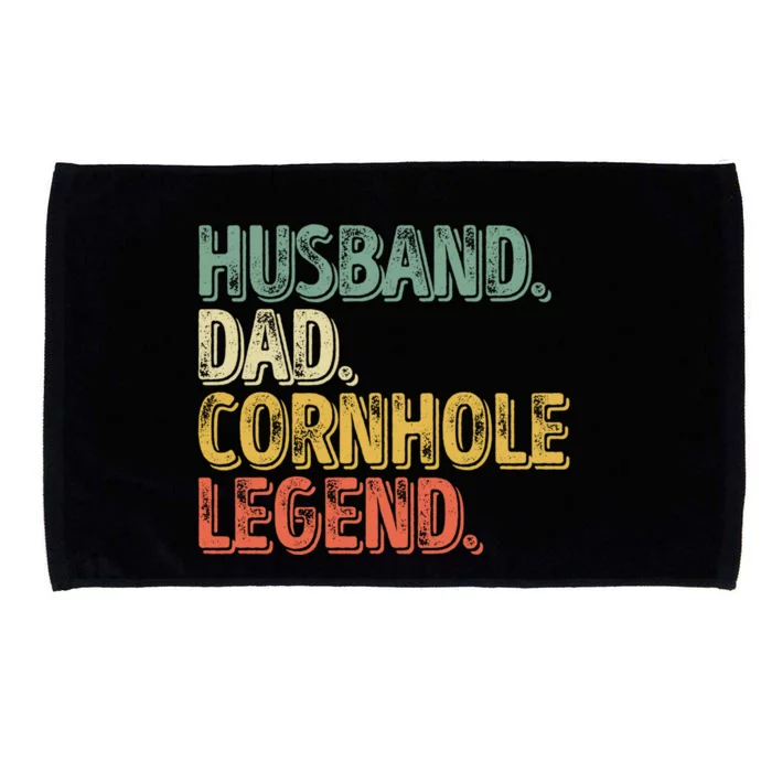 Husband Dad Cornhole Legend Gift Funny Fathers Day Gift Microfiber Hand Towel