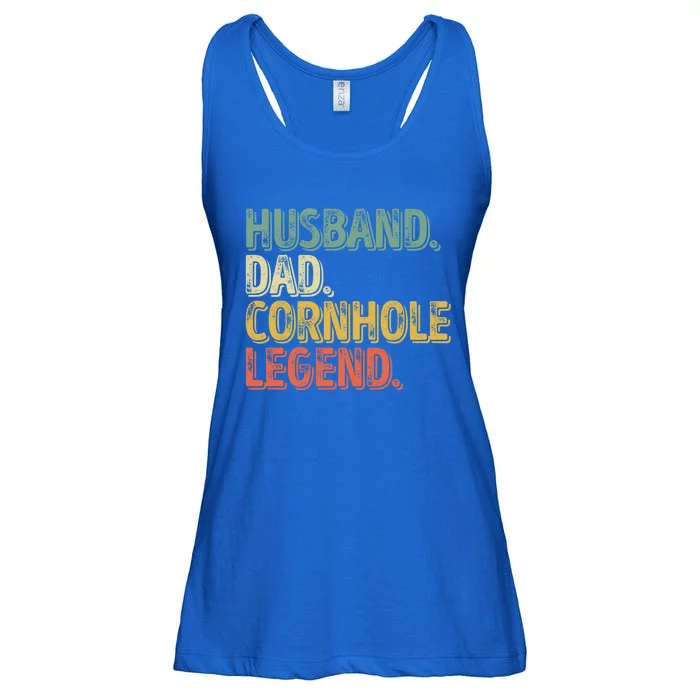 Husband Dad Cornhole Legend Gift Funny Fathers Day Gift Ladies Essential Flowy Tank