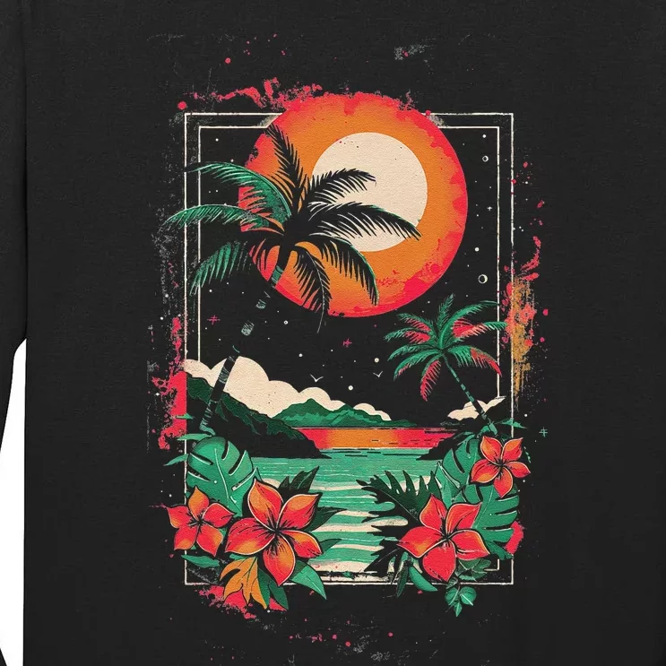 Hawaiian Design Cool Tall Long Sleeve T-Shirt