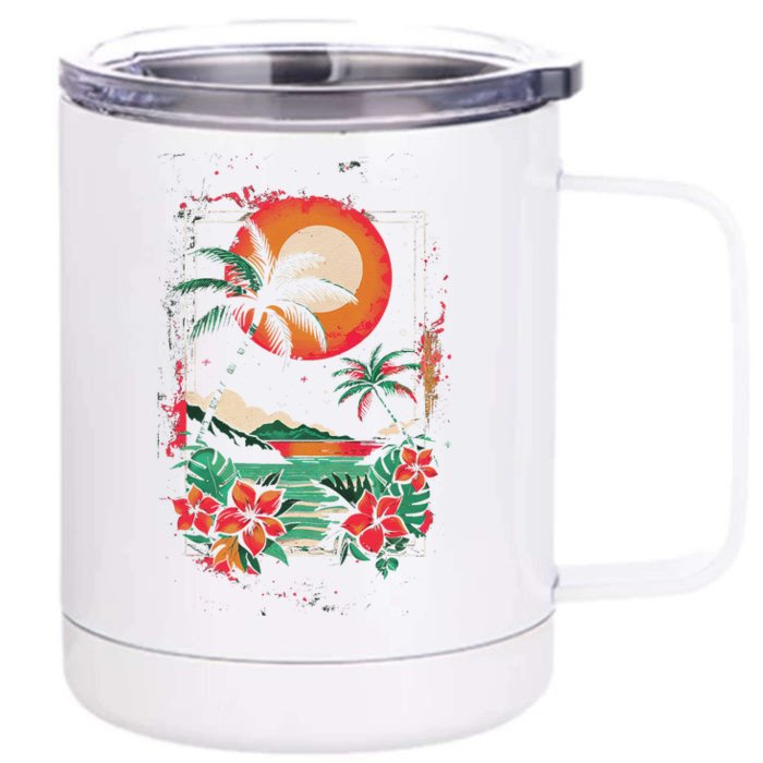 Hawaiian Design Cool Front & Back 12oz Stainless Steel Tumbler Cup