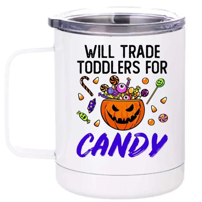 Halloween Day Care Teacher Will Trade For Candy Front & Back 12oz Stainless Steel Tumbler Cup