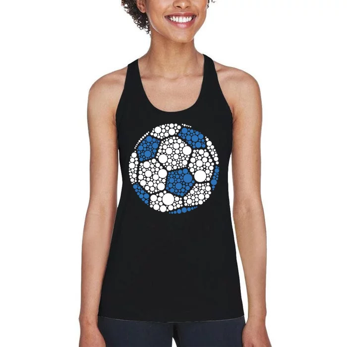 Happy Dot Day 2024 Polka Dot Soccer Ball Lover Women's Racerback Tank