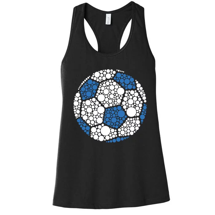 Happy Dot Day 2024 Polka Dot Soccer Ball Lover Women's Racerback Tank