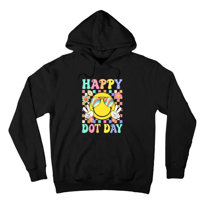 Happy Dot Day 2024 Smile Face Teacher Colorful Polka Dot Gift Tall Hoodie