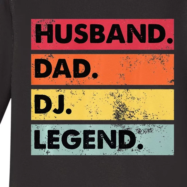 Husband Dad DJ Legend Funny DJ Disc Jockey Music Player Baby Long Sleeve Bodysuit