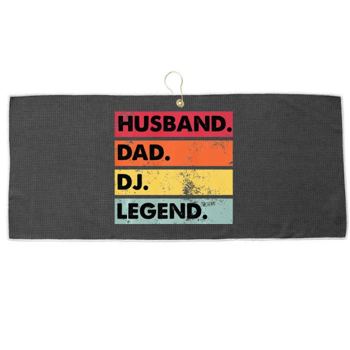 Husband Dad DJ Legend Funny DJ Disc Jockey Music Player Large Microfiber Waffle Golf Towel