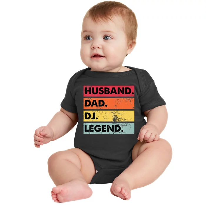 Husband Dad DJ Legend Funny DJ Disc Jockey Music Player Baby Bodysuit