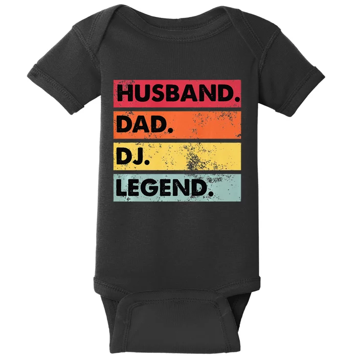 Husband Dad DJ Legend Funny DJ Disc Jockey Music Player Baby Bodysuit